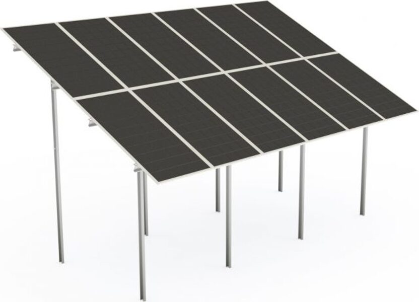 12 paneļu zemes sistēma - PV V 1720-2300 x 1095-1140 x 30/35/40 25⁰ 12 panel