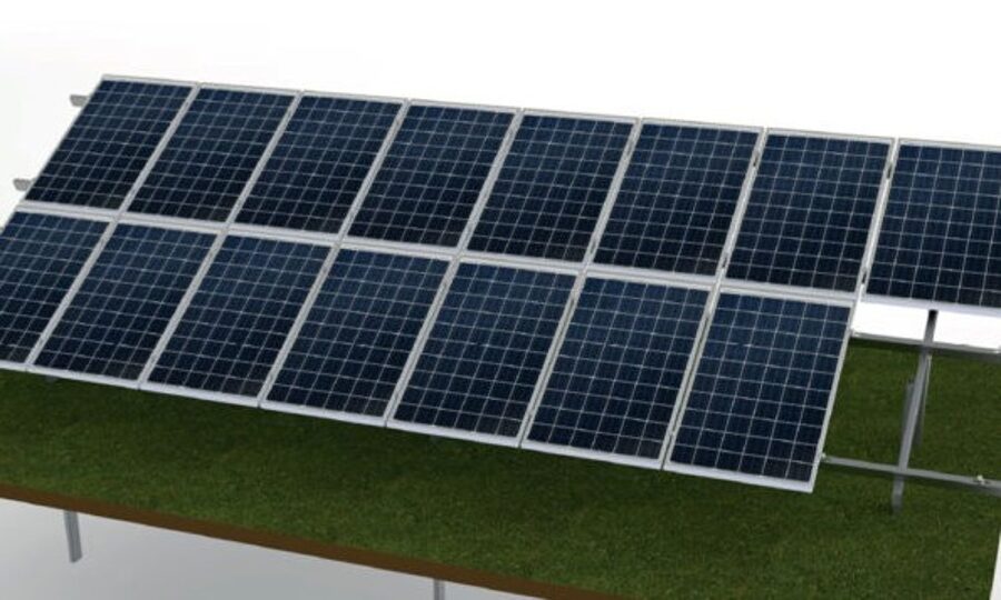 Zemes konstrukcija ar skrūvpāļiem priekš 24 paneļiem* (paneļa izmērs 1722/1776x1134mm)